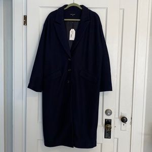 Universal Standard XS (10-12) Navy Willow Cocoon Coat